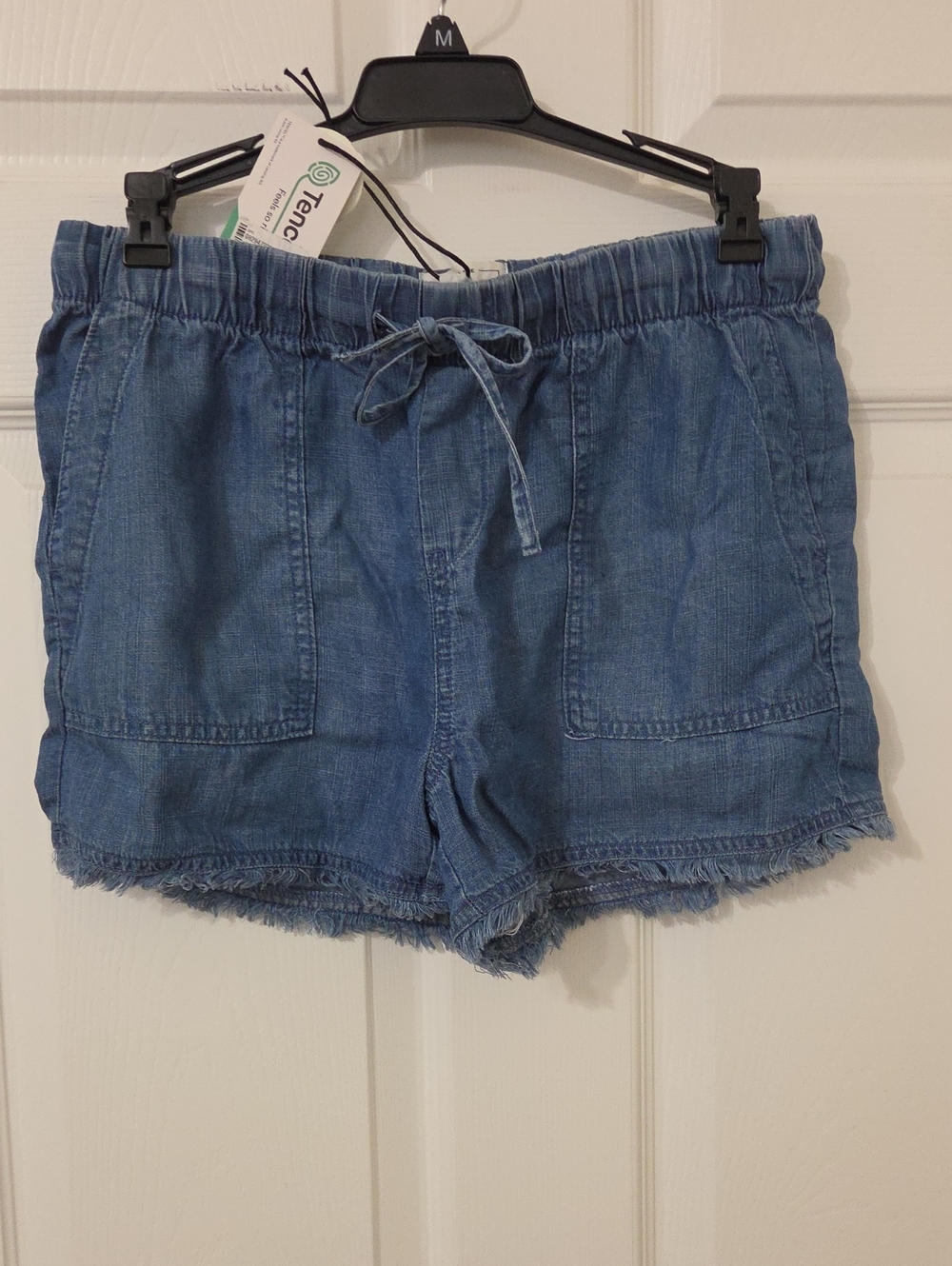 For The Republic Denim-Effect Blue Drawstring/elastic Waist Women’s Shorts